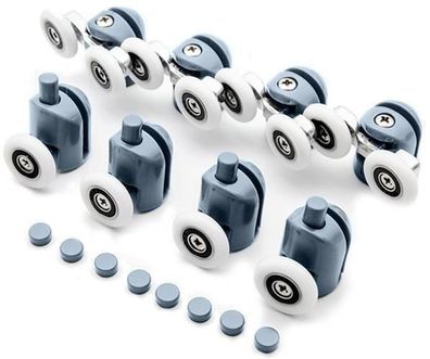 Duschkabinen Rollen Set 8tlg Ersatzräder Türrollen Duschtür 24mm