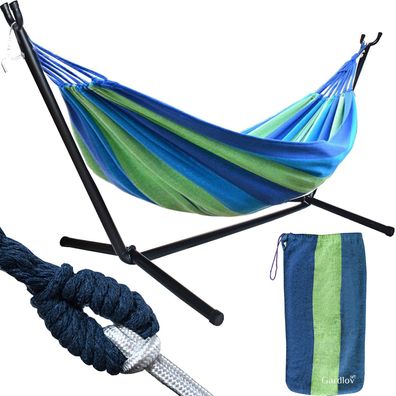 Hängematte mit Stahlrahmen 200x150cm 2 Personen 200kg belastbar