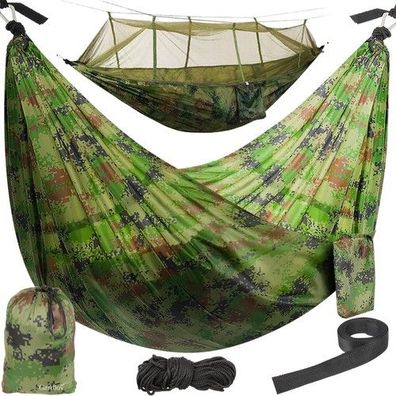 Santiago Army Hängematte mit Moskitonetz 260x140cm Camping Outdoor 150kg
