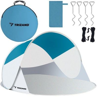 Strandzelt Pop Up 220x120x90 cm Strandmuschel UV-Schutz Windschutz Camping