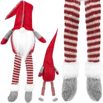 Weihnachtsdeko sitzender Elf rot 50cm Zwerg Figur Wichtel Nikolaus Deko