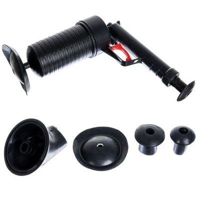 Druckluft Rohrreiniger Set mit 4 Aufsätzen Abflussreiniger für WC, Dusche, Spüle