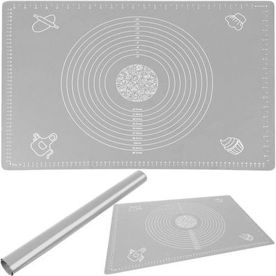 XXL Silikon Backmatte 64x45cm Teigmatte Backunterlage hitzebeständig rutschfest