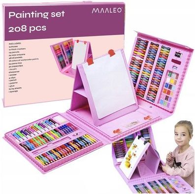 Malset Kinder 208tlg Malkoffer Buntstifte Marker Wachsmalstifte Farben Zubehör