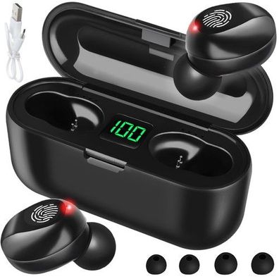 Bluetooth Kopfhörer kabellos In Ear Ohrhörer mit Powerbank Ladecase LCD Display