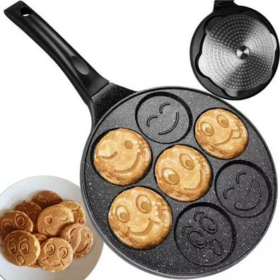 Pfanne Emoji 7er Spiegeleier Pfannkuchen Antihaft Induktion Bratpfanne