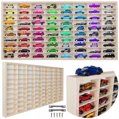 Holzregal Figurenregal Sammelregal Wandregal 80 Fächer Spielzeug Organizer