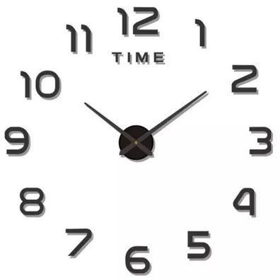 DIY Wanduhr LOFT 60-130 cm leise 3D Uhr Wanduhr modern selbstklebend groß