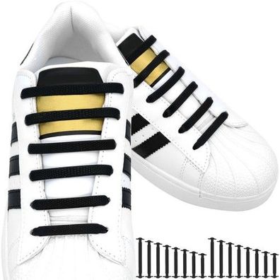 Elastische Schnürsenkel Silikon 16 Stk Schuhe ohne Binden Erwachsene Kinder