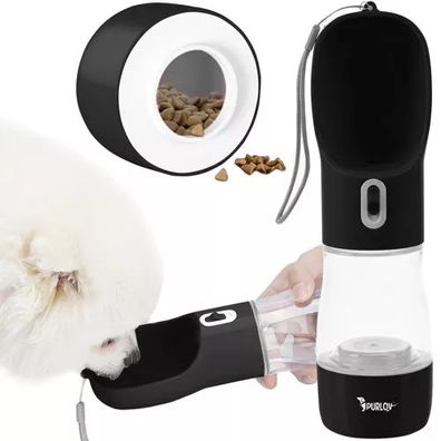 Hundetrinkflasche mit Napf 3in1 Futter Wasser Spender Reise Outdoor tragbar