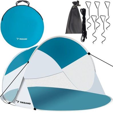 Pop Up Strandzelt 2 Personen Strandmuschel190x120x90 cm Sonnenschutz leicht