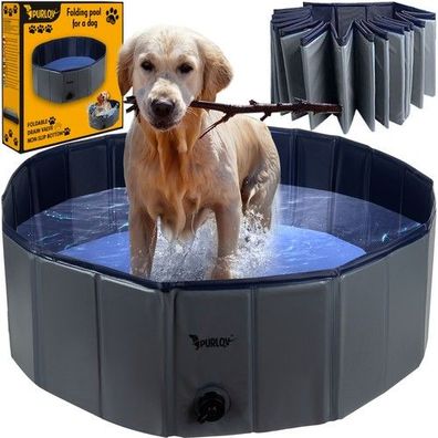 Hundepool groß 100x30 cm faltbar Hundebadewanne Tierpool Planschbecken Tiere