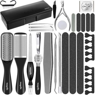 Pediküre Set 26tlg Maniküre Etui Nagelpflege Edelstahl Werkzeuge Nagelset Profi