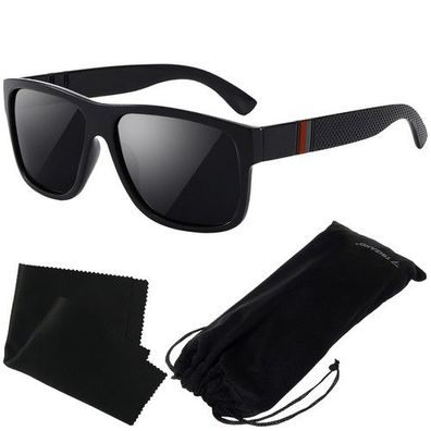 Polarisierte Sonnenbrille UV400 Herren Damen Sportbrille Polycarbonat Etui