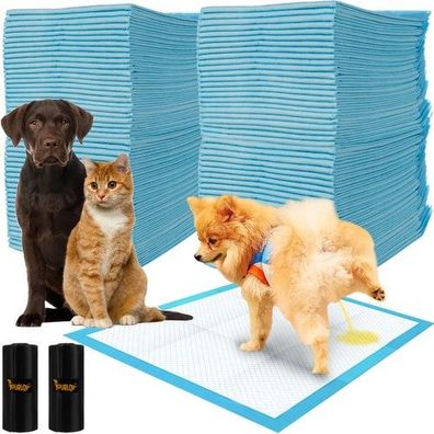 Hygienepads Hunde 100 Stk 60x60cm saugfähig wasserdicht + 30 Hundekotbeutel