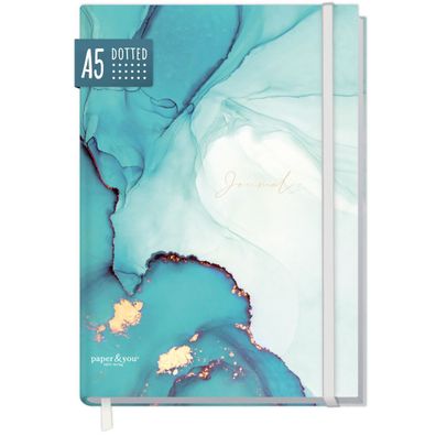 paper&you Notizbuch Classic A5 / gepunktet / Smaragd Gold / Häfft-Verlag