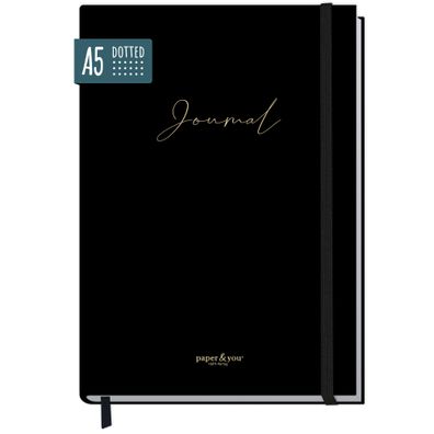 paper&you Notizbuch Classic A5 / gepunktet / Black Edition / Häfft-Verlag