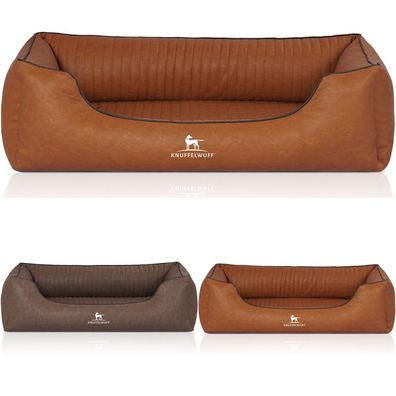 Orthopädisches Hundebett Chesapeake aus laser-gestepptem, marmoriertem Kunstlede