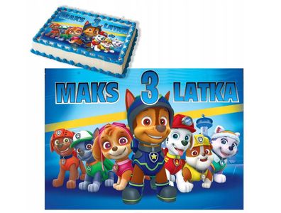 Paw Patrol Essbar Ryder Tortenaufleger Torte Geburstag Zuckermasse + NAME p09