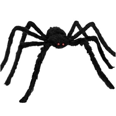 Halloween Spinne 50cm schwarz haarig Deko Spinnendeko Party Horror