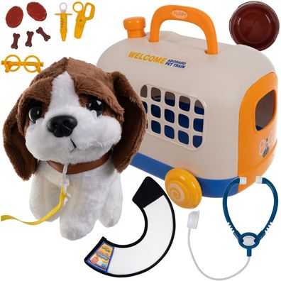 Tierarzt Spielset Kinder mit Koffer & Plüschhund Doktor Set Spielzeug