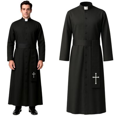 Priesterkostüm Soutane Erwachsene XL/XXL Karneval Halloween Kostüm