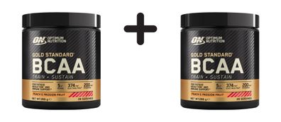 2 x Optimum Nutrition Gold Standard BCAA Train + Sustain (266g) Peach and Passionfrui