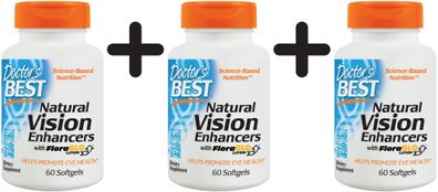 3 x Doctors Best Natural Vision Enhancers - 60 softgels