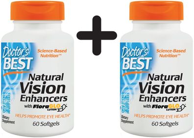 2 x Doctors Best Natural Vision Enhancers - 60 softgels