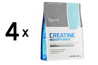 4 x OstroVit Creatine Monohydrate, Natural - 300g
