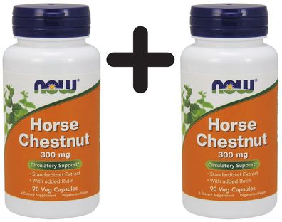 2 x NOW Foods Horse Chestnut, 300mg - 90 veg capsules