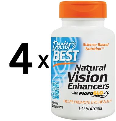 4 x Doctors Best Natural Vision Enhancers - 60 softgels