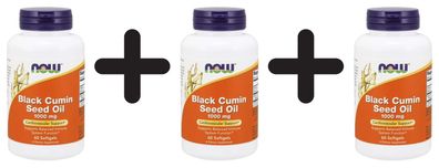 3 x NOW Foods Black Cumin Seed Oil - 60 softgels