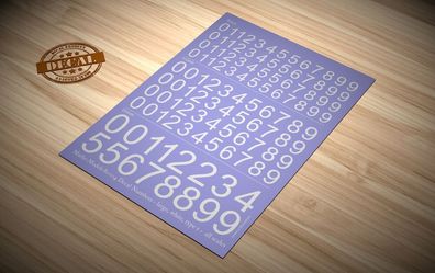 Matho Models 80004 Decal Numbers - large, white, type 1