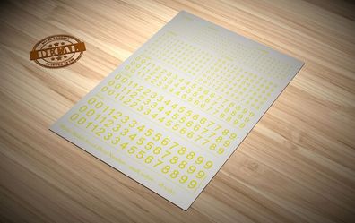 Matho Models 80026 Decal Numbers - small, yellow