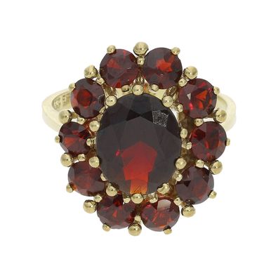 Goldring Granat Damen Gold 333 Second Hand wie neu 25325875 getragen