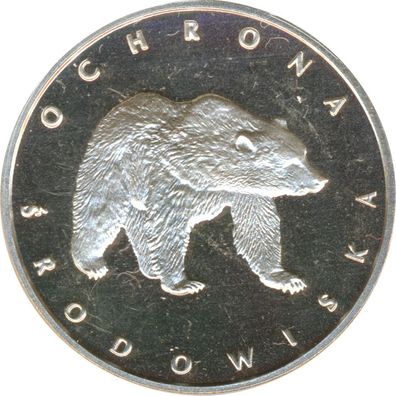 Polen 100 Zlotych 1983 PP Braunbär Silber*