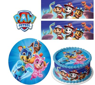 Paw Patrol Essbar Ryder Zuckermasse Tortenbild Tortenaufleger + 4 Muffin p22
