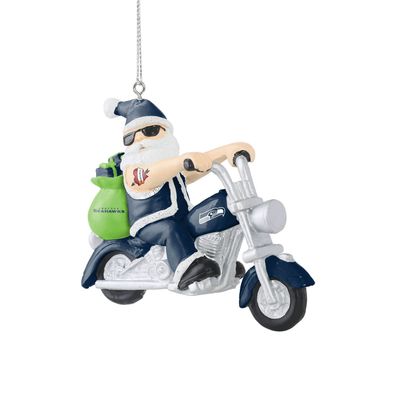 NFL Seattle Seahawks Santa on Motorcycle Baumkugel Anhänger Ornament ...1090
