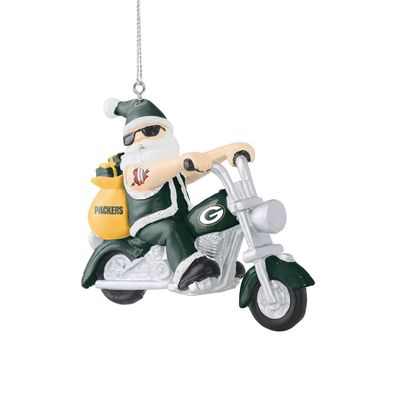 NFL Green Bay Packers Santa on Motorcycle Baumkugel Anhänger Ornament ...0499
