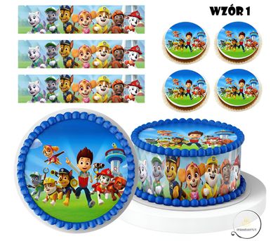 Paw Patrol Essbar Ryder Zuckermasse Tortenbild Tortenaufleger + 4 Muffin p25