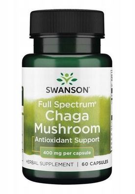 Swanson Vollspektrum Chaga Pilz, 60 Kapseln