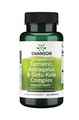 Swanson Volles Spektrum Kurkuma Astragalus Gotu Kola, 60 Kapseln
