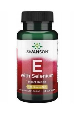 Swanson Vitamin E & Selen 90 Kapseln - Hochwertiges Nahrungsergaenzungsmittel fuer