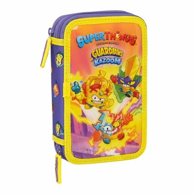 Doppel-Federtasche SuperThings Guardians of Kazoom Lila Gelb (28 pcs)