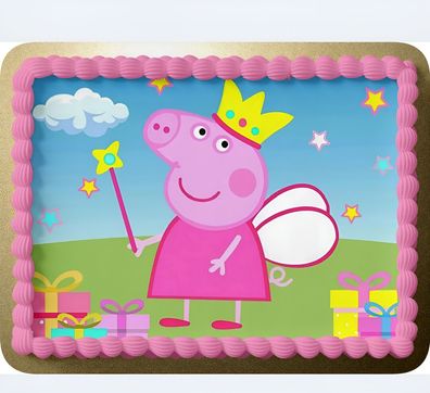 Peppa Pig Schwein Essbar Tortenaufleger Torte Geburstag Zuckermasse + NAME p14