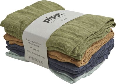 Pippi Babywear Kinder Windel Organic Muslin Cloth (8er Pack) -65x65 cm