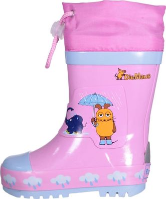 Playshoes Kinder Gummistiefel Maus &amp; Elefant Rosa