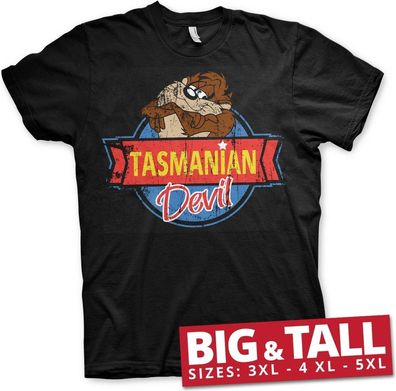 Looney Tunes Tasmanian Devil Big &amp; Tall T-Shirt Black