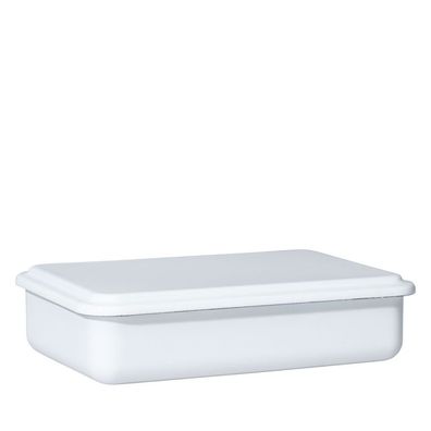 Riess Récipient à provisions émaillé avec couvercle 23x15x5cm blanc
